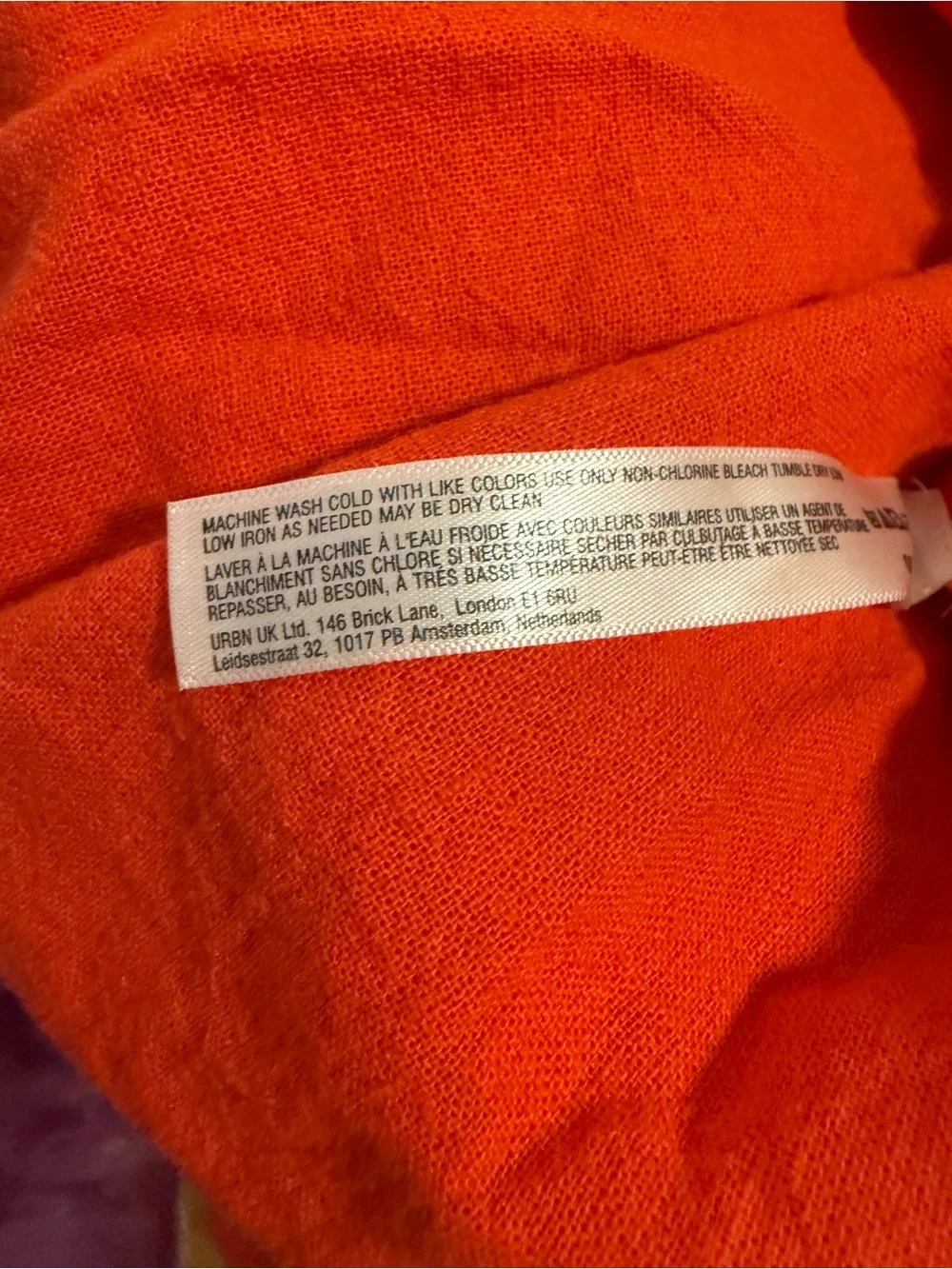 Free-est Free People S Orange Asymmetrical High Low Oversized Tunic Top